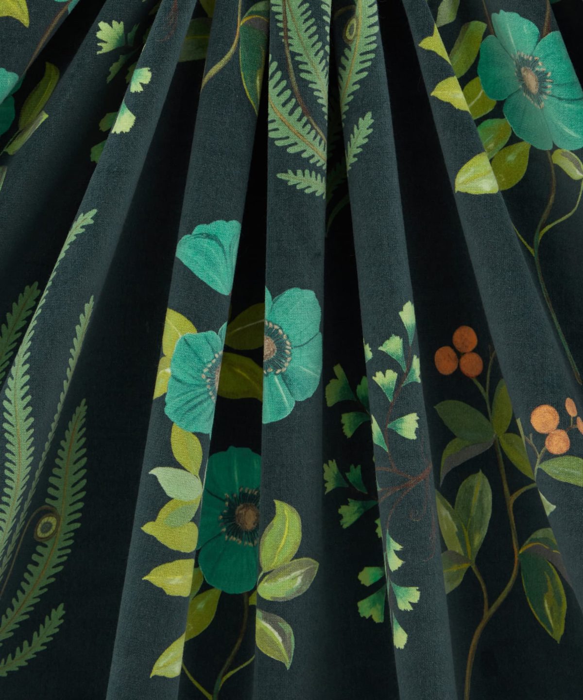 Botanical Flora Wellington Velvet in Jade - Indoor - Image 3