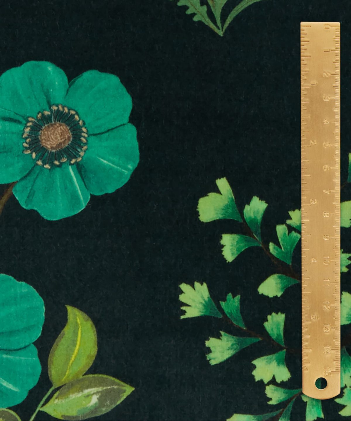 Botanical Flora Wellington Velvet in Jade - Indoor - Image 5