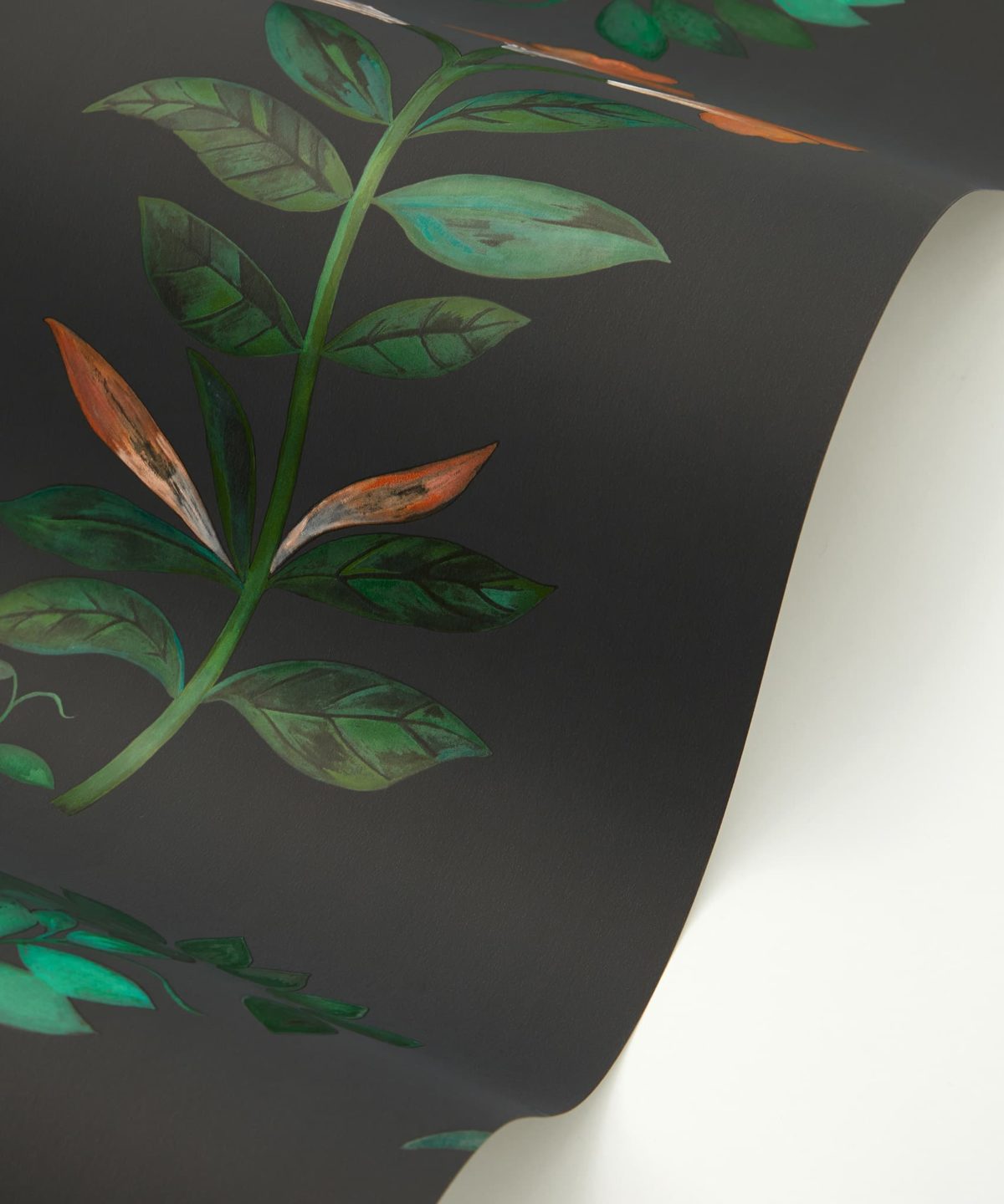 Botanical Stripe Wallpaper in Jade - Image 2