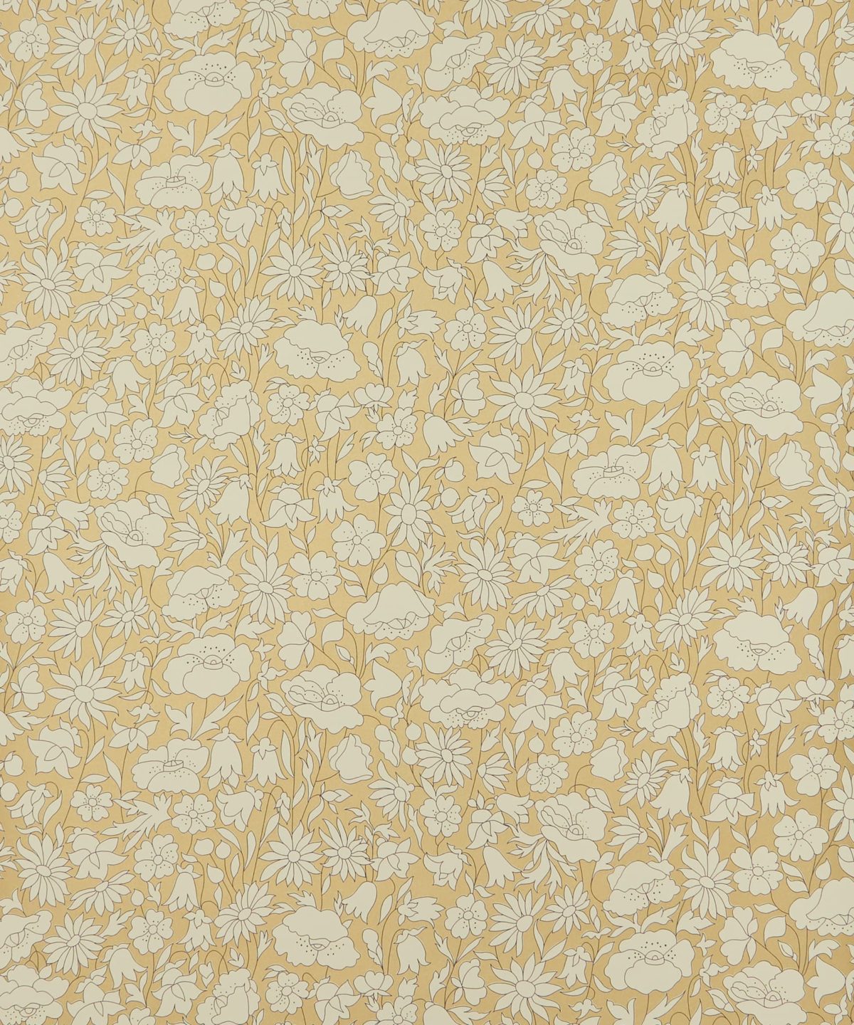 Poppy Meadow Wallpaper in Pewter Gold - Image 3