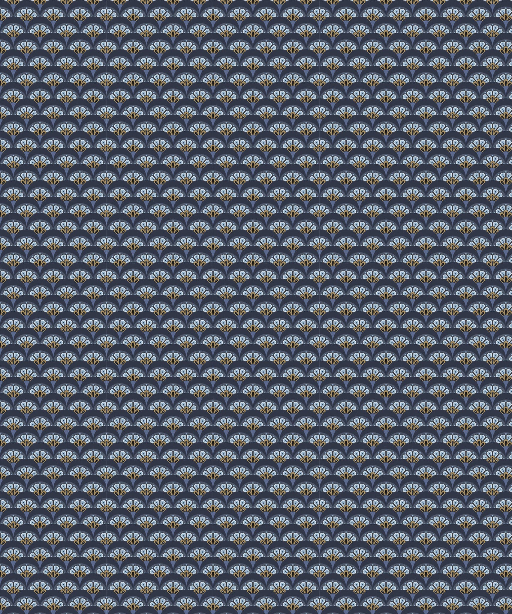 Deco Scallop Wallpaper in Lapis - Image 5