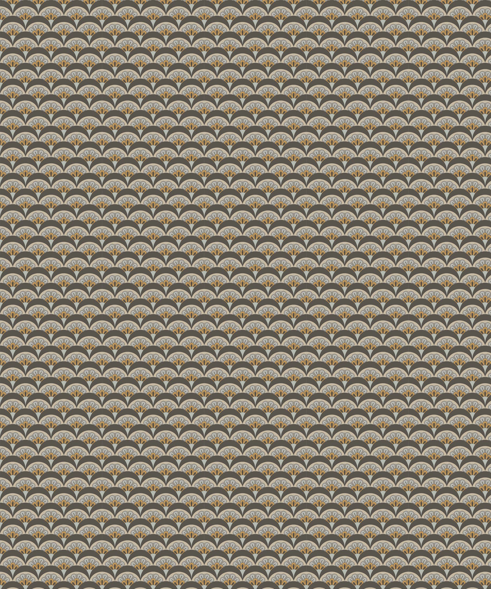 Deco Scallop Wallpaper in Pewter - Image 5