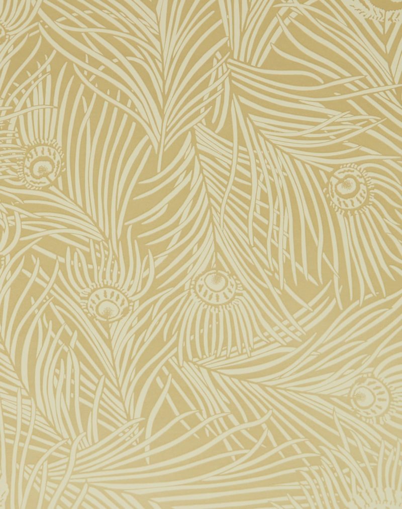 Hera Plume Wallpaper in Pewter Gold