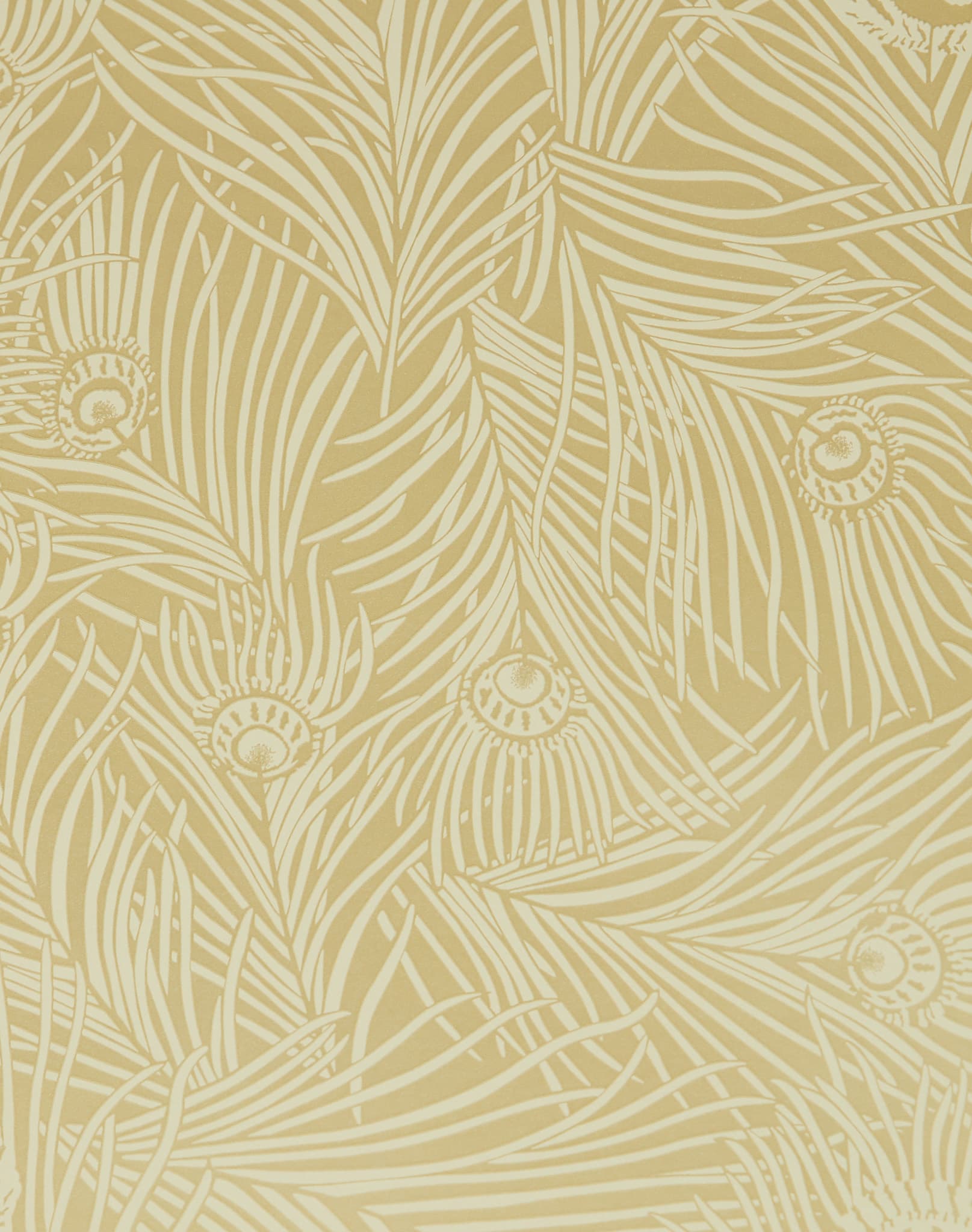 Hera Plume Wallpaper in Pewter Gold