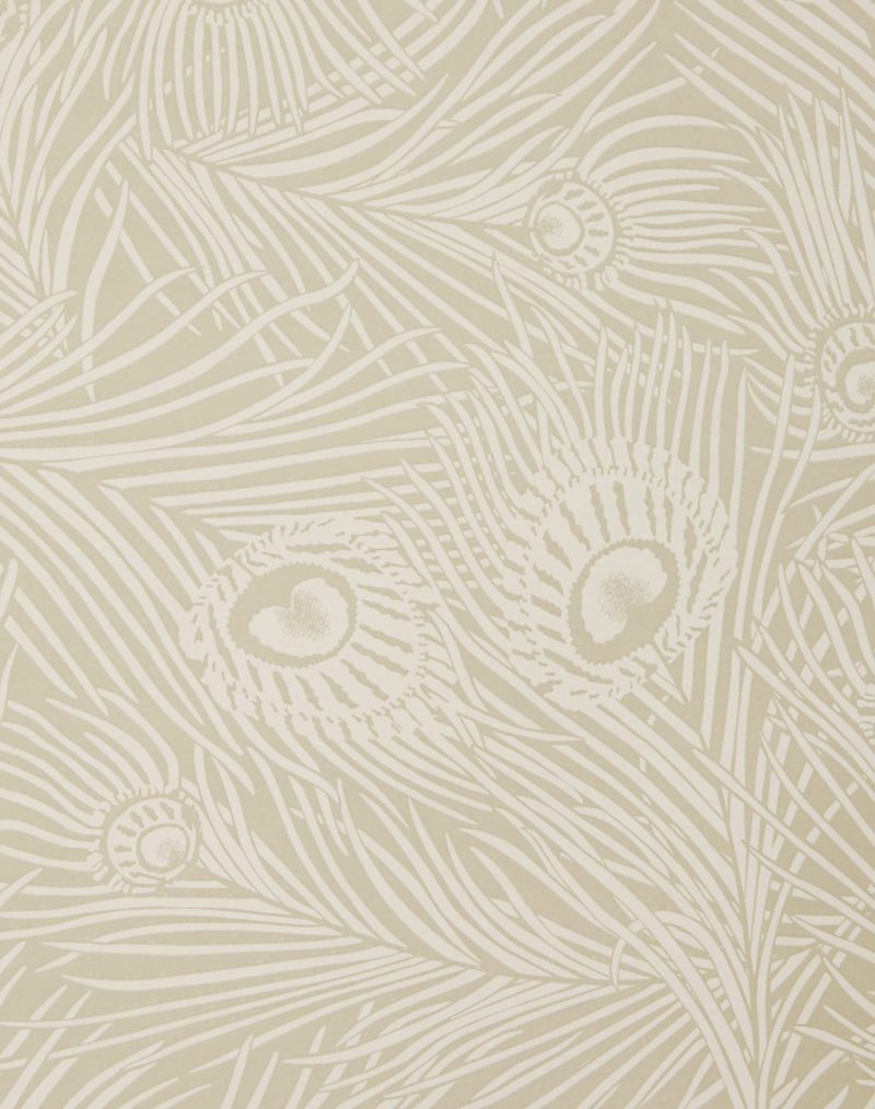 Hera Plume Wallpaper in Pewter White