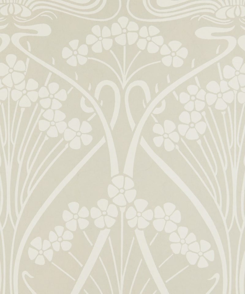 Ianthe Mono Wallpaper in Pewter White