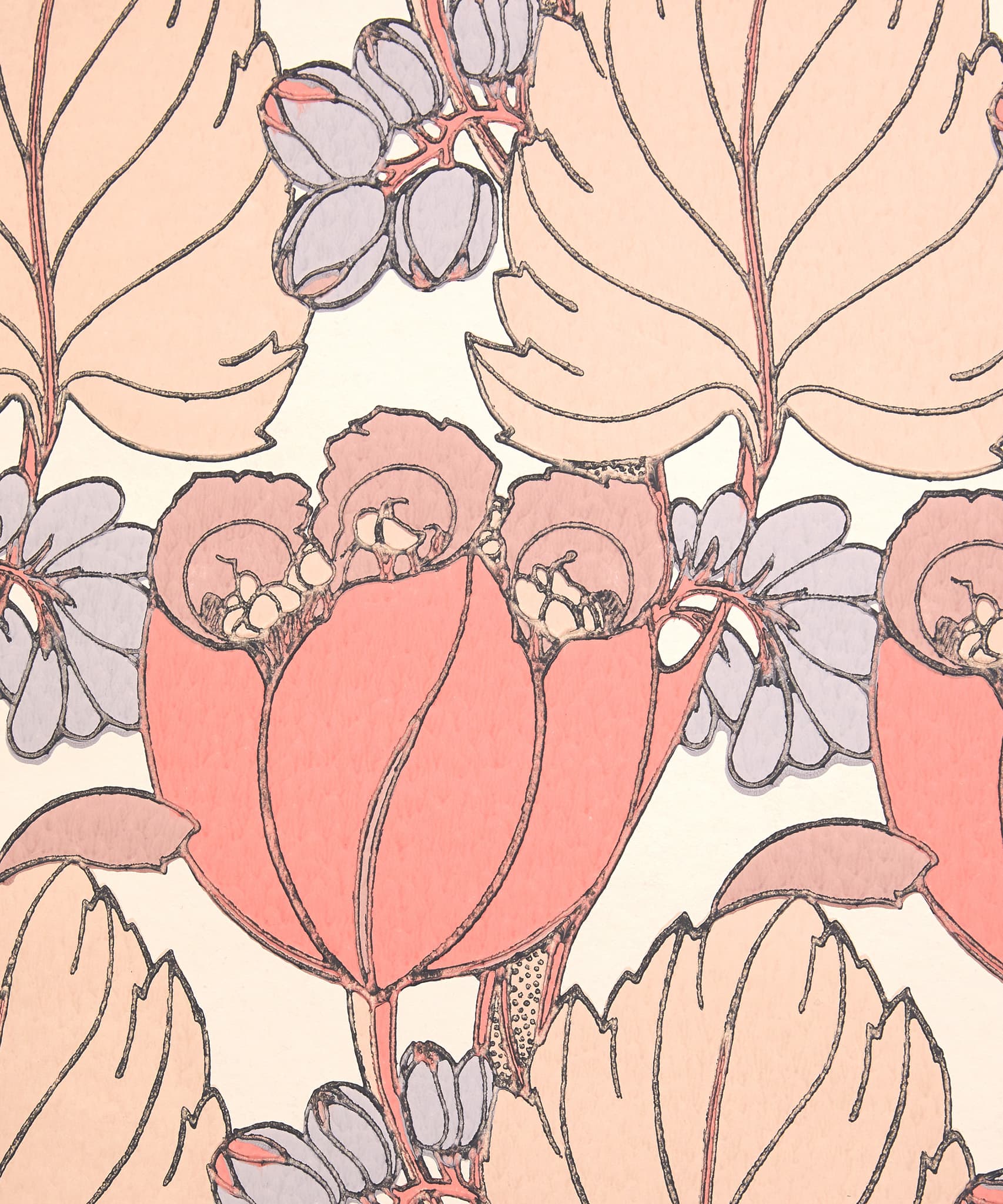 Regency Tulip Wallpaper in Lacquer