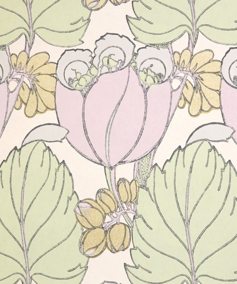 Regency Tulip Wallpaper in Lichen