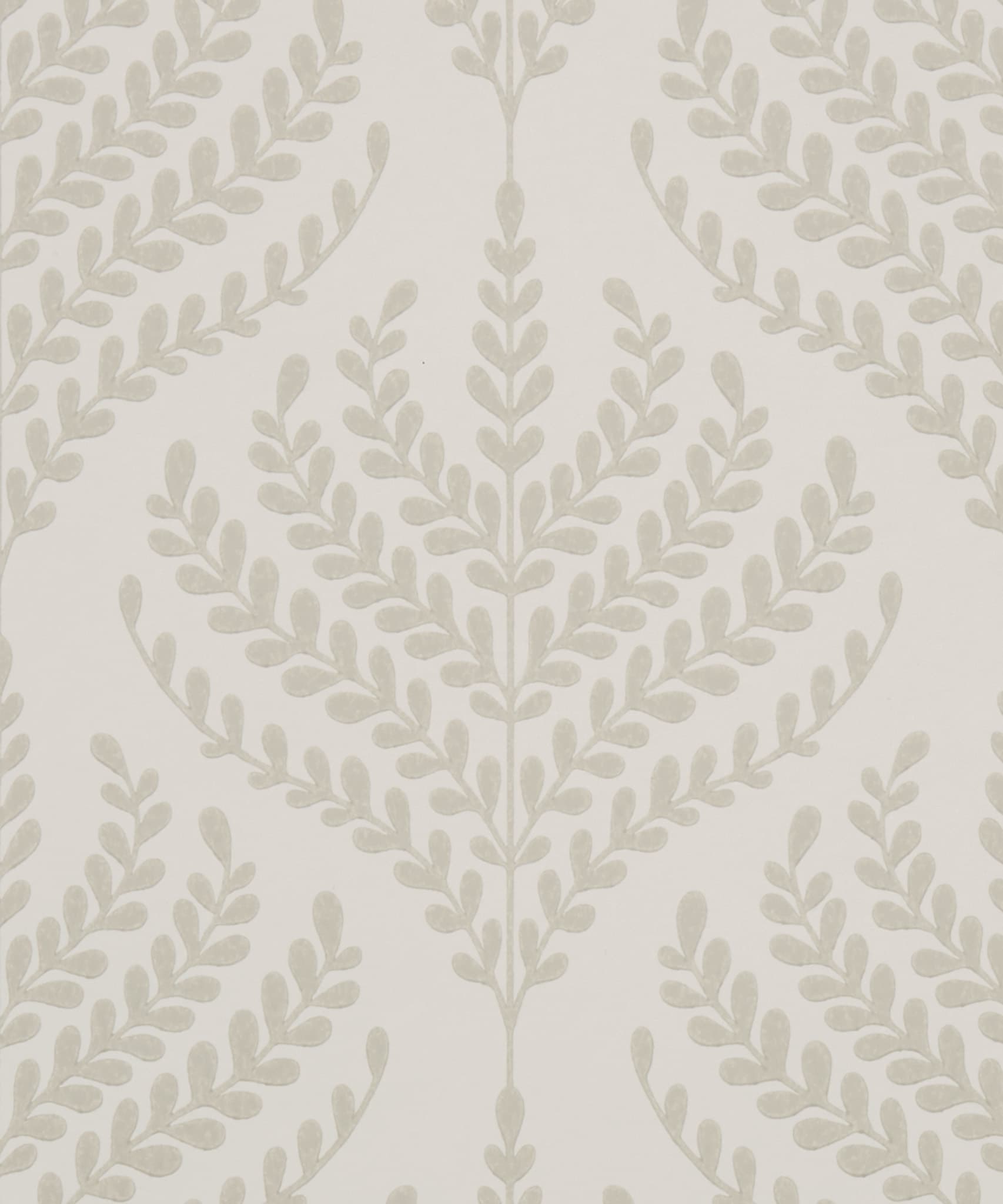 Paisley Fern Wallpaper in Pewter White
