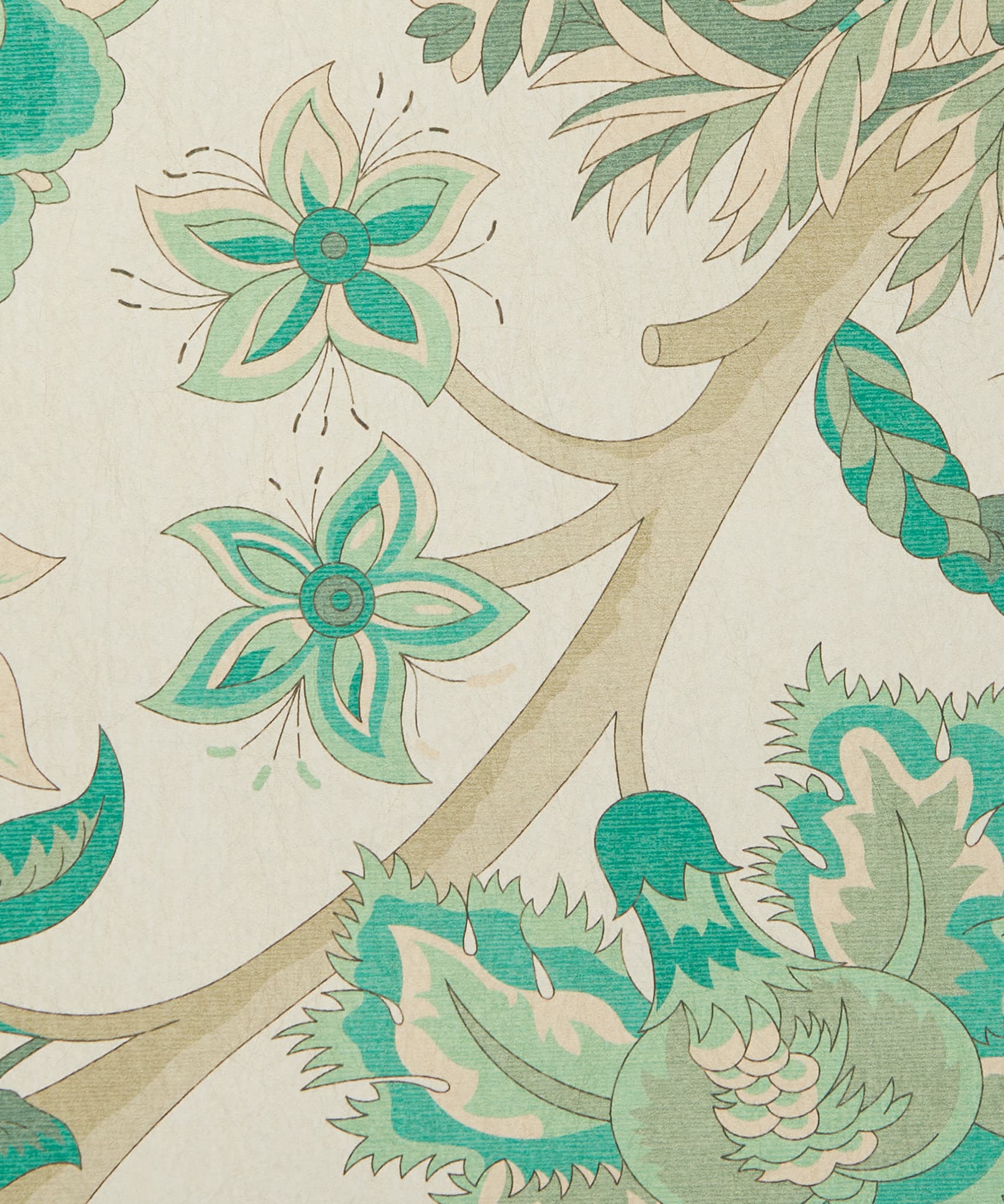 Palampore Trail Wallpaper in Jade
