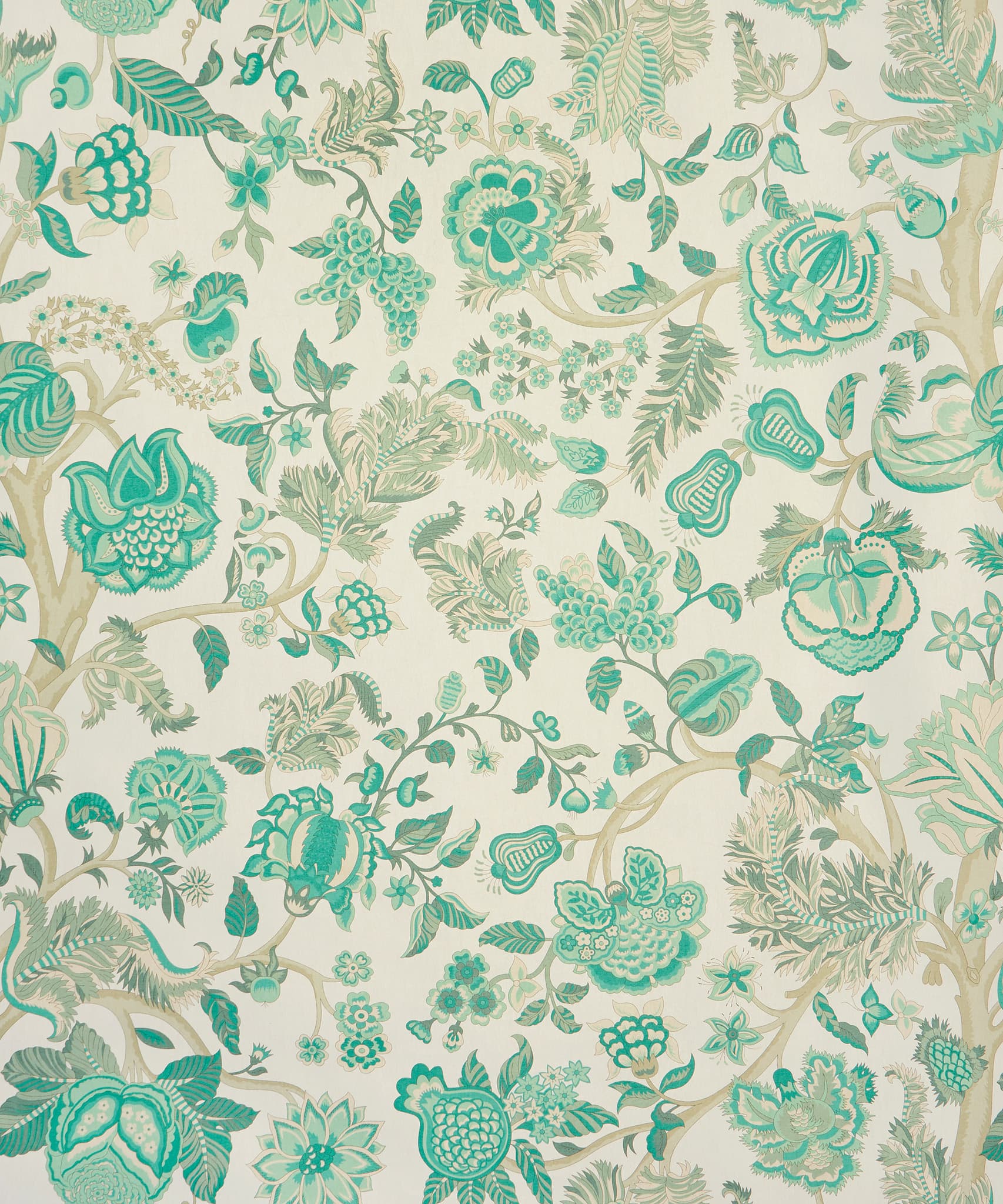 Palampore Trail Wallpaper in Jade - Image 3
