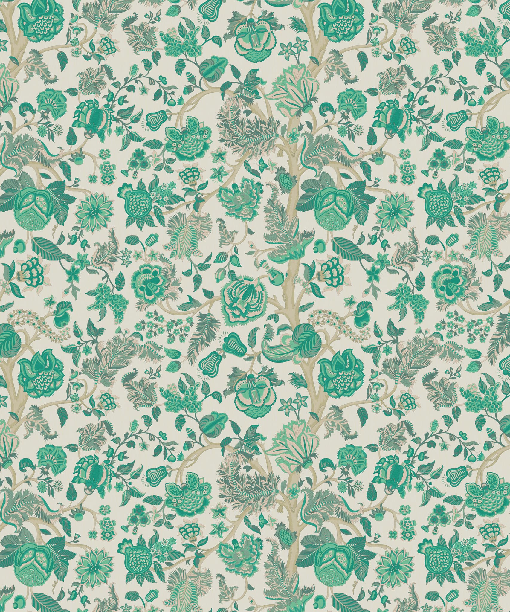 Palampore Trail Wallpaper in Jade - Image 5