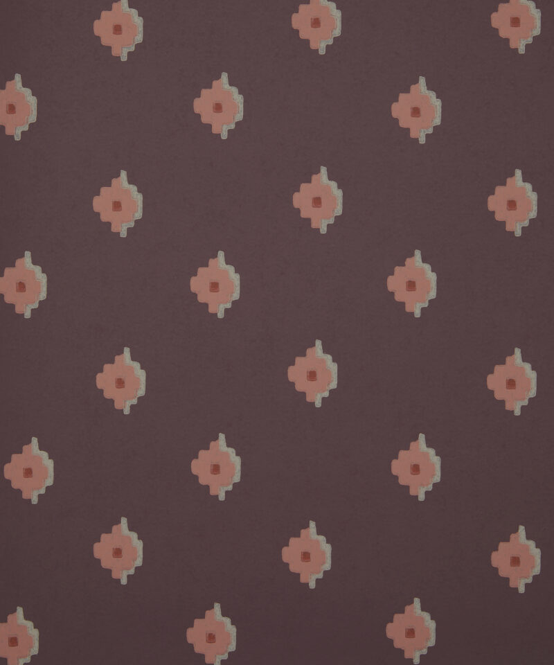 Adamas Tile Wallpaper in Brinjal