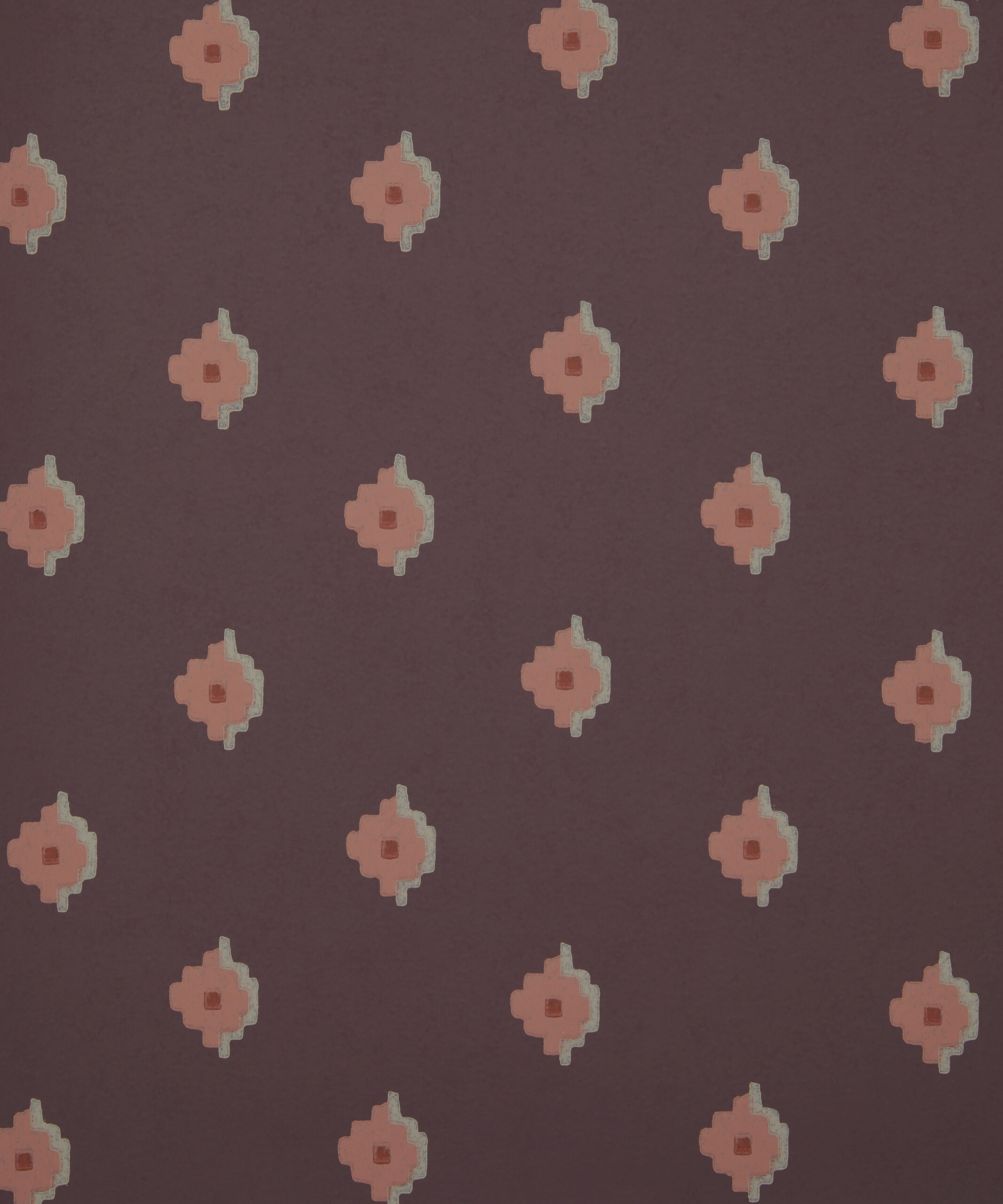 Adamas Tile Wallpaper in Brinjal