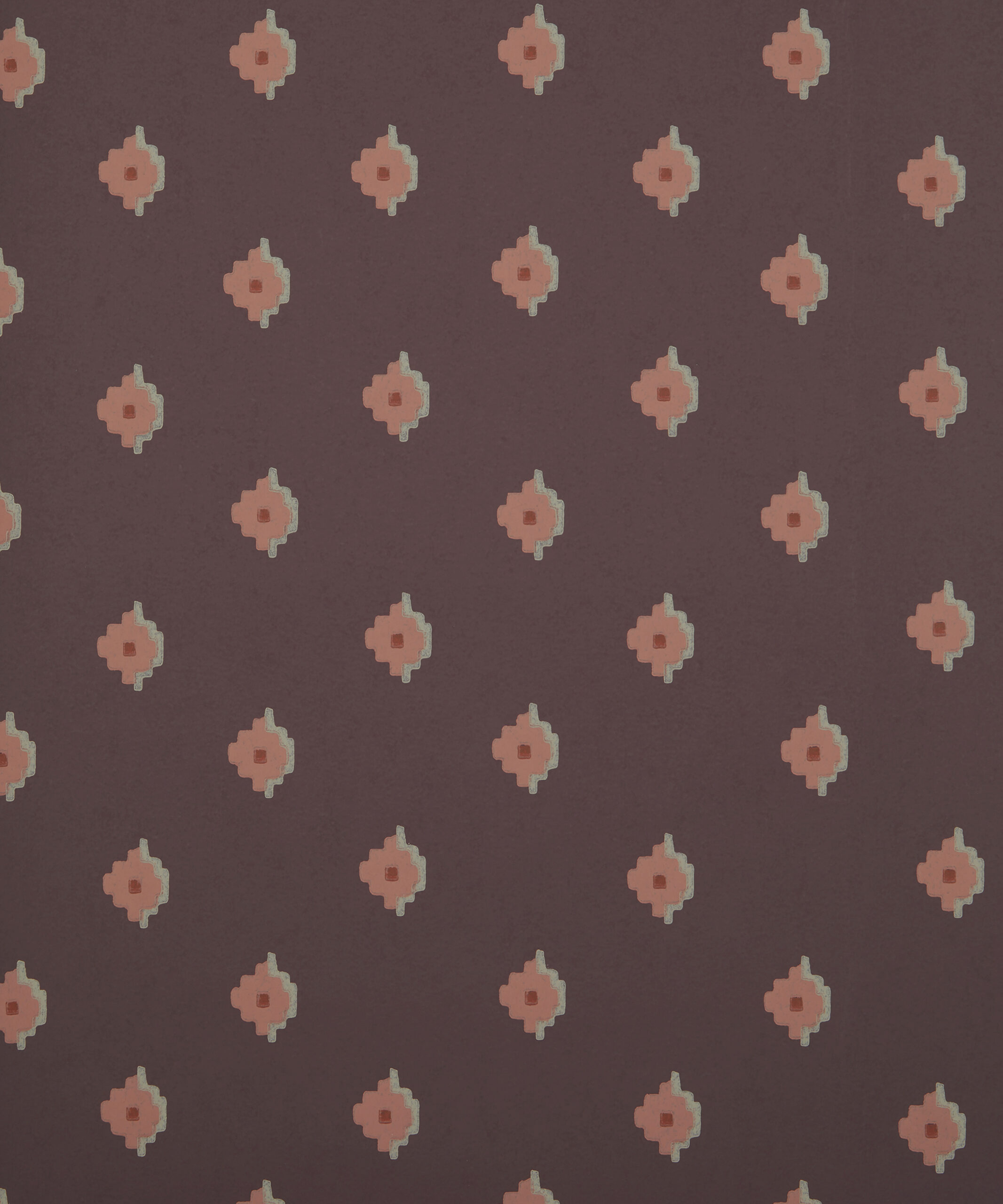 Adamas Tile Wallpaper in Brinjal - Image 2