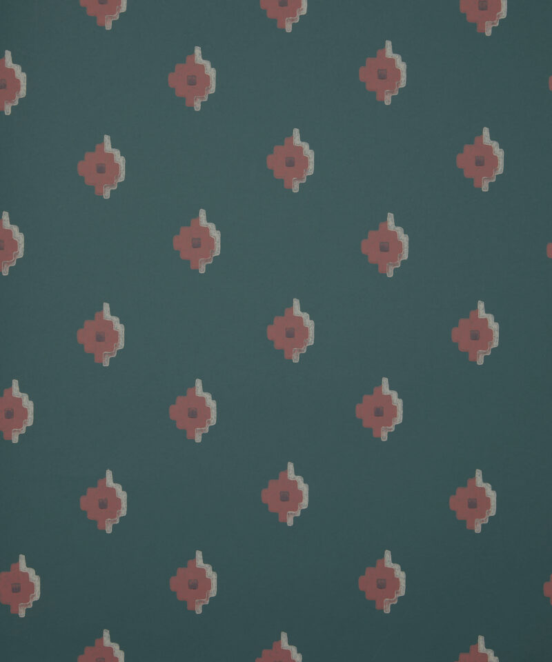 Adamas Tile Wallpaper in Blue Jay