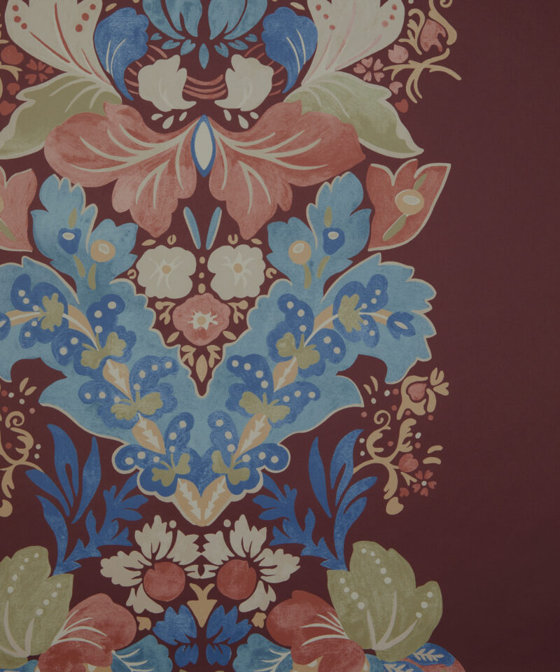 Glastonbury Stripe Wallpaper in Brinjal