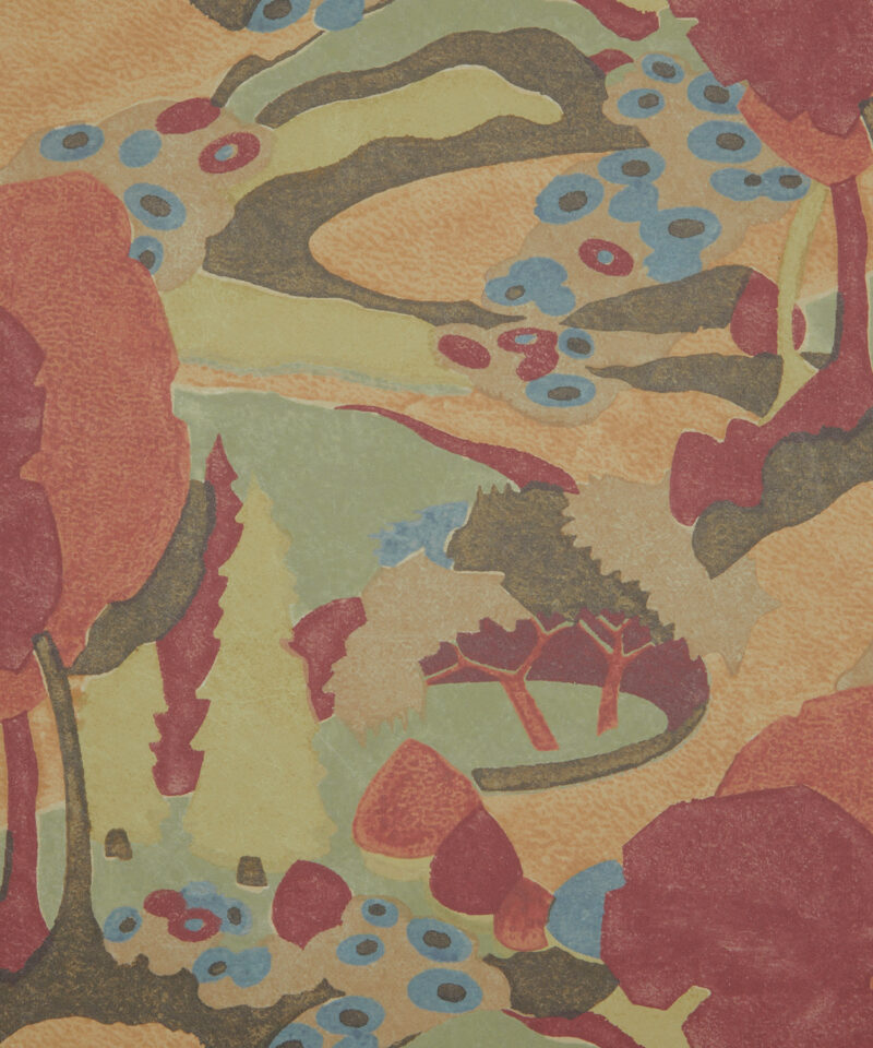 Autumn Landscape Wallpaper in Lacquer Moss
