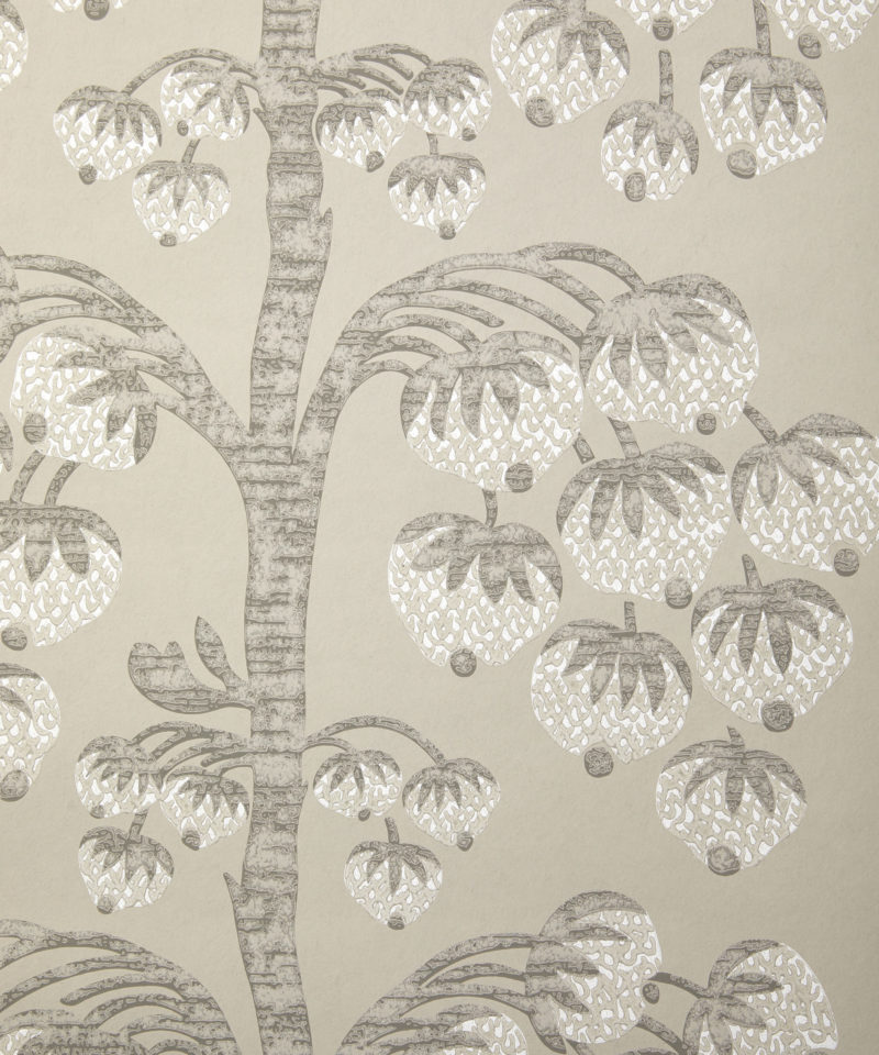 Berry Tree Wallpaper in Pewter