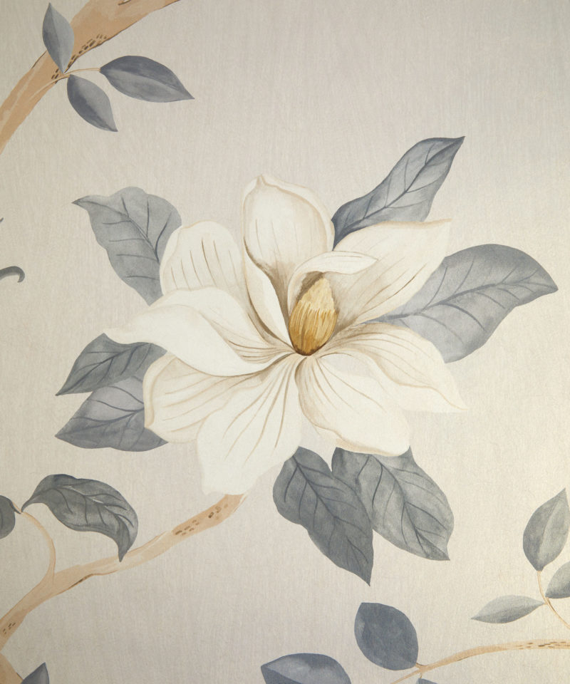 Magical Plants Wallpaper in Smalt Blue