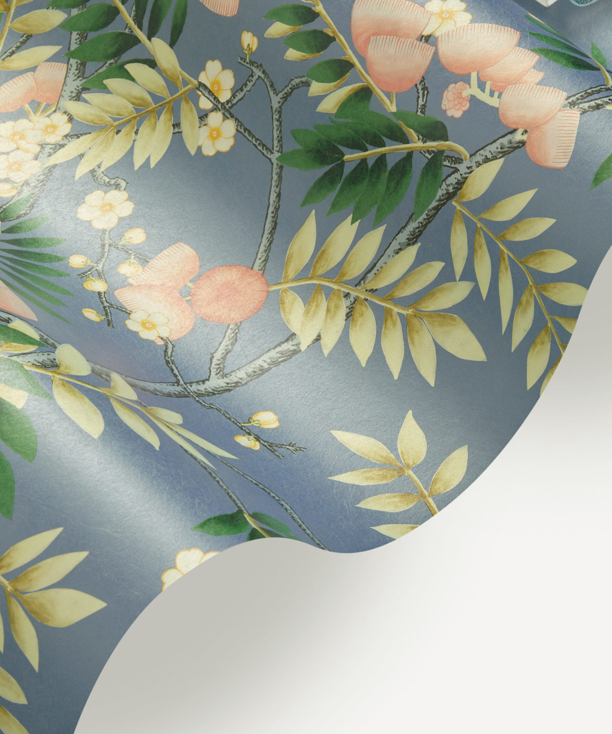 Silk Tree Wallpaper in Flax Flower - Image 2
