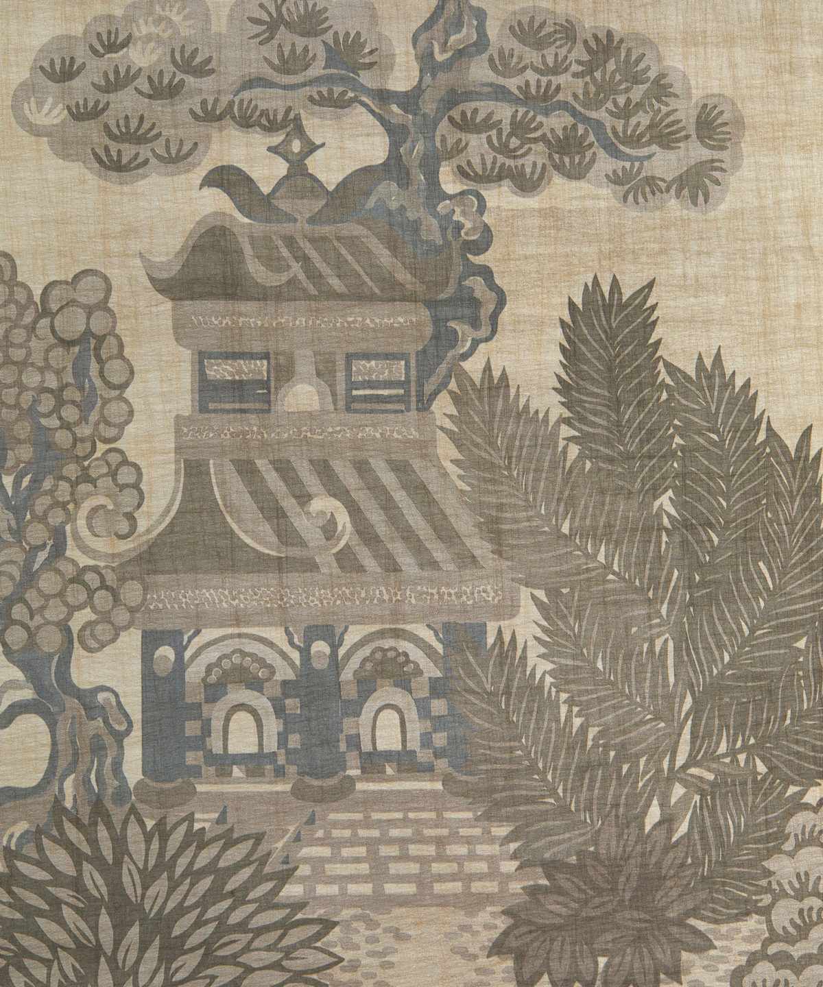 Floating Palace Wallpaper in Pewter