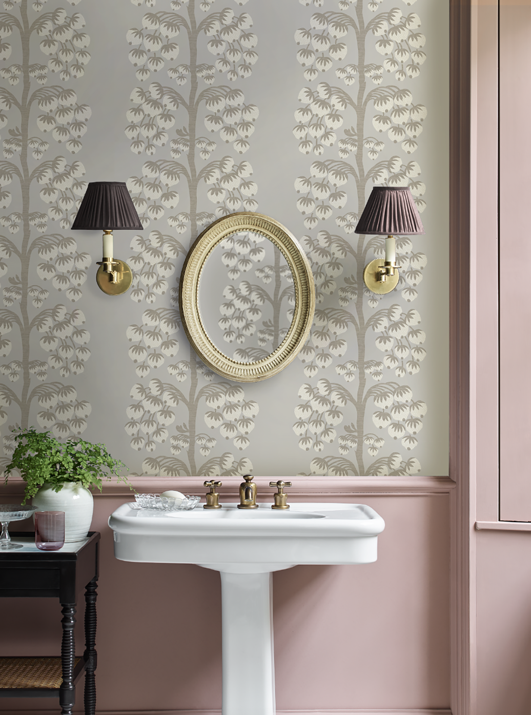 Berry Tree Wallpaper in Pewter - Image 5