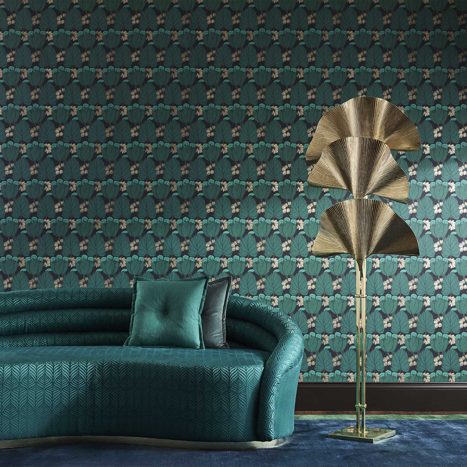 Liberty Interiors Wallpaper - Art Nouveau Jade Lifestyle Images