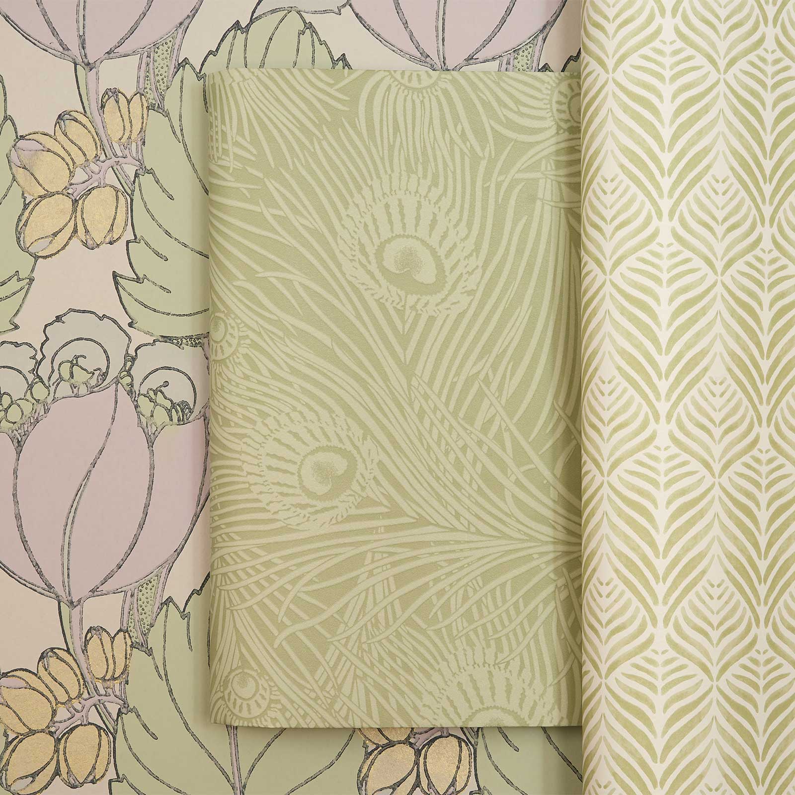 Liberty Interiors Wallpaper - Art Nouveau Lichen Lifestyle Images