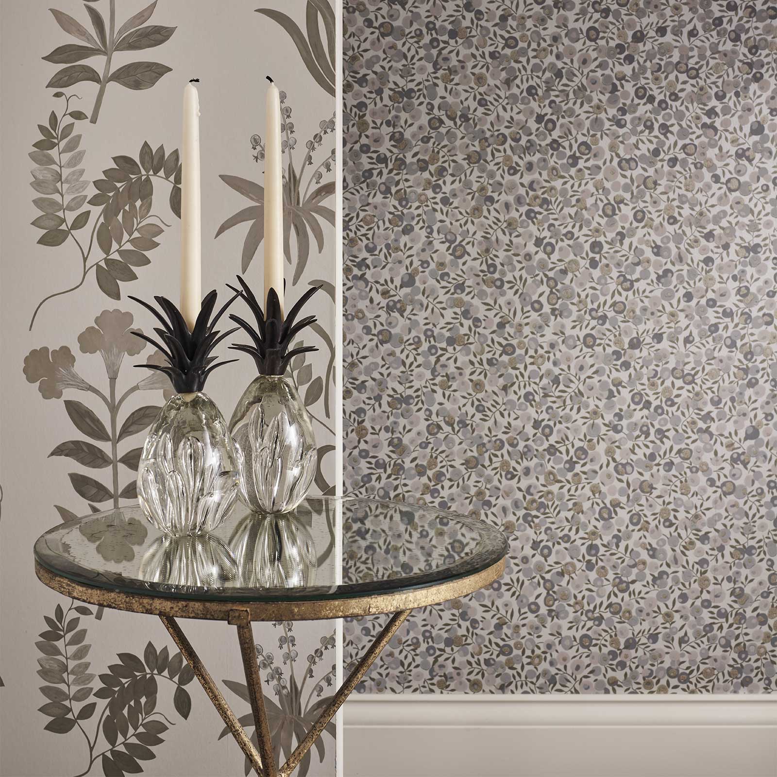 Liberty Interiors Wallpaper - Floribunda Pewter Lifestyle Images