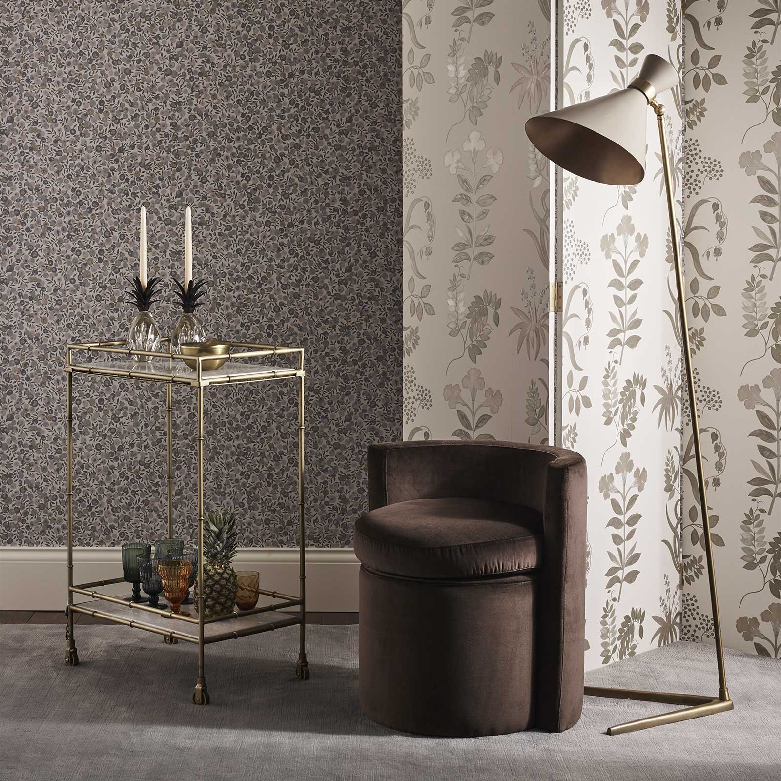 Liberty Interiors Wallpaper - Floribunda Pewter Lifestyle Images